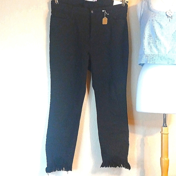 NEW! TAGS! Glitzy Girlz boutique fringed straight leg size 18 - Picture 1 of 9
